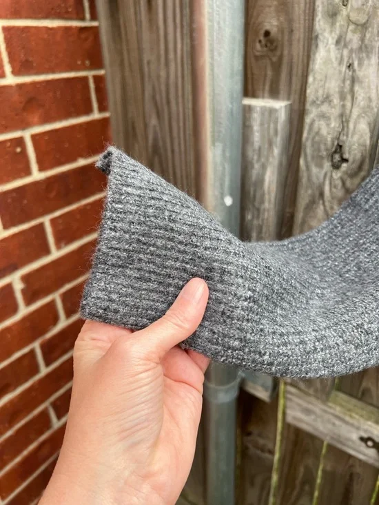 👗Cozy Charcoal Gray Ribbed Knit Turtleneck Sweater Dress - Picture 5 of 8